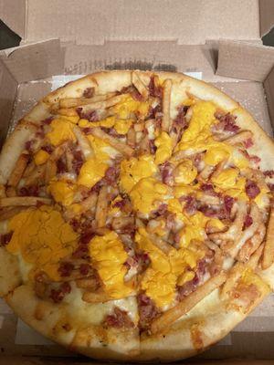 Loaded French fries pizza