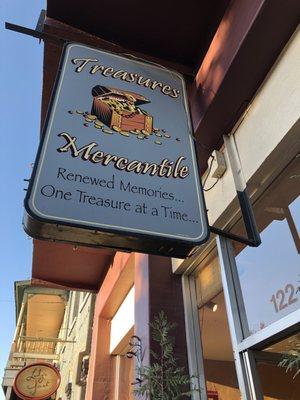 Treasures Mercantile shop in historic Main Street in Jackson CA.