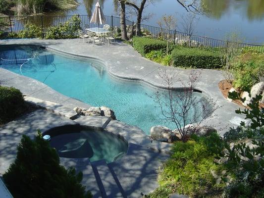 Pool at edge of pond