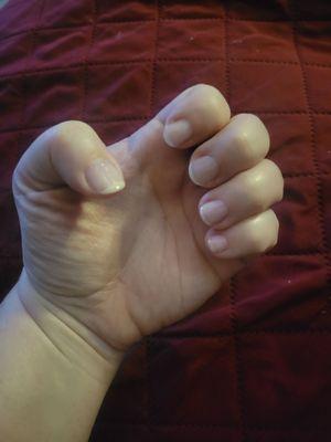 Natural nails, with clear gel polish!