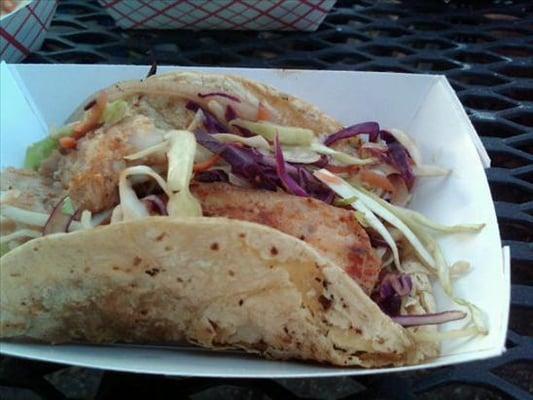 Fish tacos from Woody Ruiz