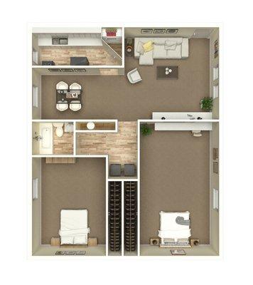 2 bedroom 1 bath floor plans