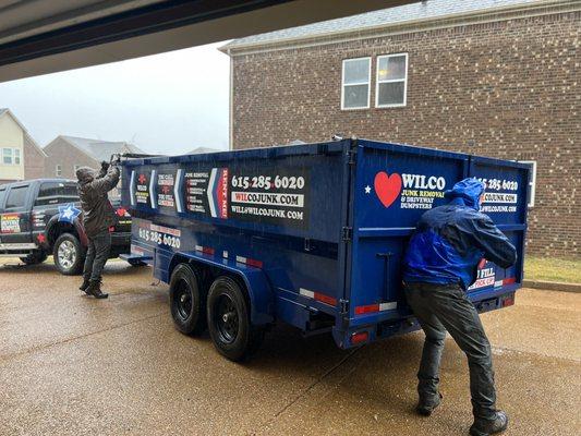 The guys loaded our junk during a downpour and did it with such great attitudes and energy.