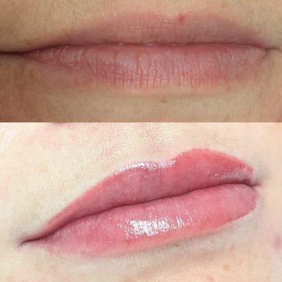 Permanent lip blush