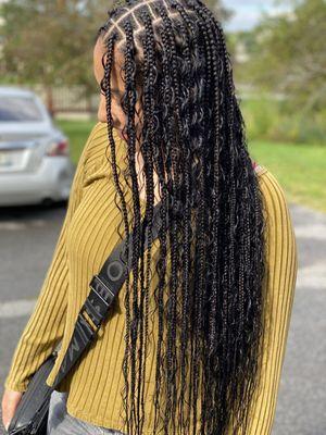 Bohemian knotless box braids