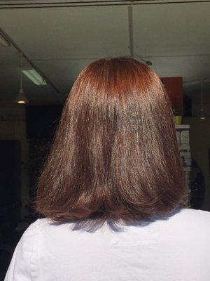 Shoulder length haircut with color