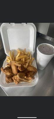 Whole wings and fries