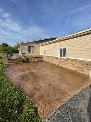 After Stamped Concrete Patio Washed & Sealed