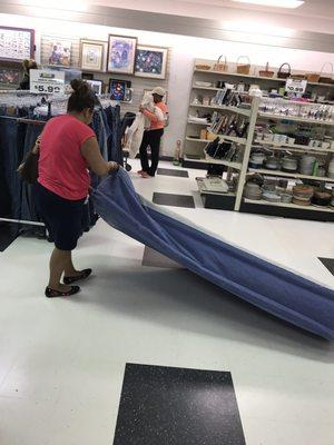 She found an air mattress!