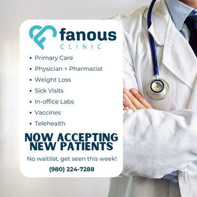 Fanous Clinic is a Primary Care office with a physician and pharmacist working together for YOU.