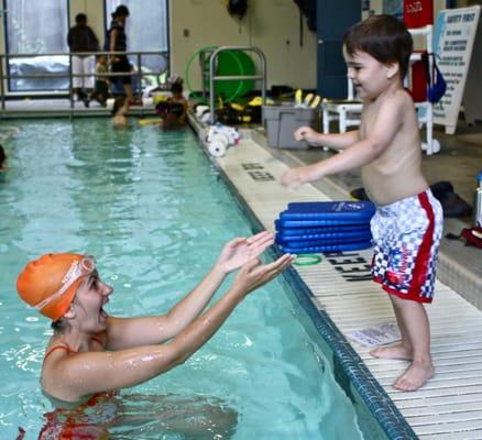 Jumping in the pool! BIG step! :)