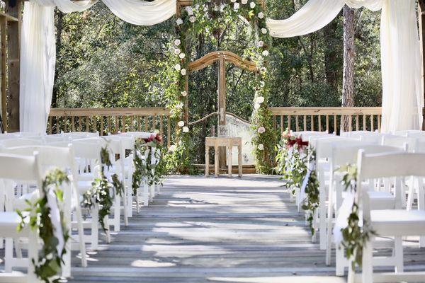 The ceremony area. We took the benches out and added chairs.