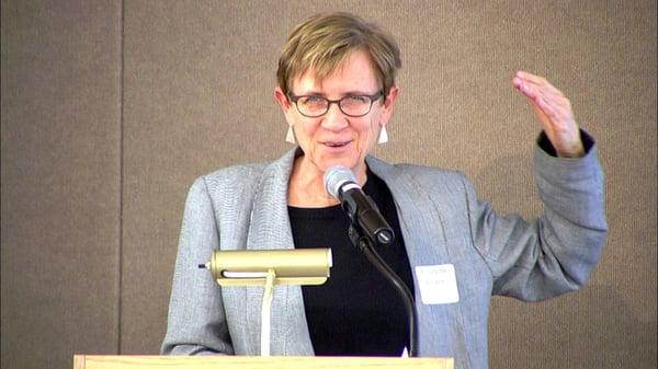 Elisabeth Borden speaking at Larimer County Summit on Aging, May 2015