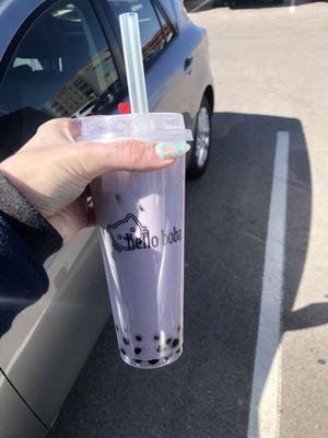 Iced Milk Taro Boba