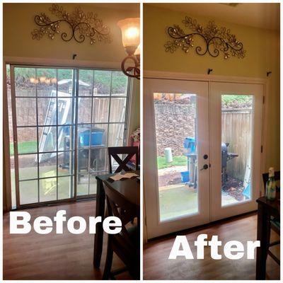 7/12/2021 Replaced sliding glass door with a french door. QUALITY WORK!