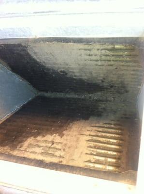 Before Photo of a dirty Evaporator coil