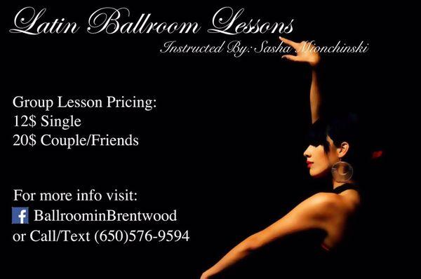 FOR UPDATES ON CLASS TIMES/SCHEDULES/LOCATIONS/CANCELATIONS:         https://www.facebook.com/groups/BallroominBrentwood/