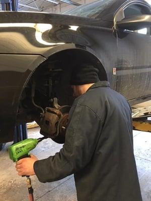 Here is one of our amazing mechanics performing a brake repair on a customers car. At Auto Repair Technology in Brook Park we...