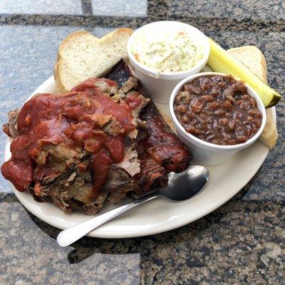 "Small BBQ Platter" (Brisket and Ribs)