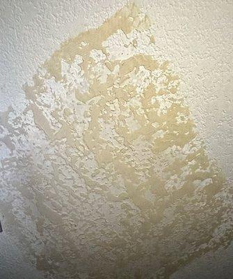 Drywall repair with color contrast.