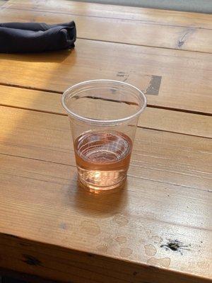 Plastic cup wine - they really need a little more effort here