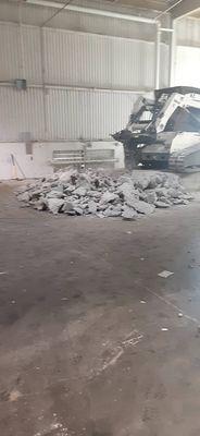 Demolition of concrete for commercial warehouse