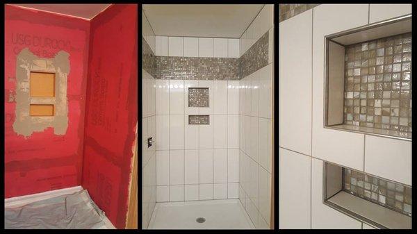 custom shower tiling, Itasca, IL Jan, 2016