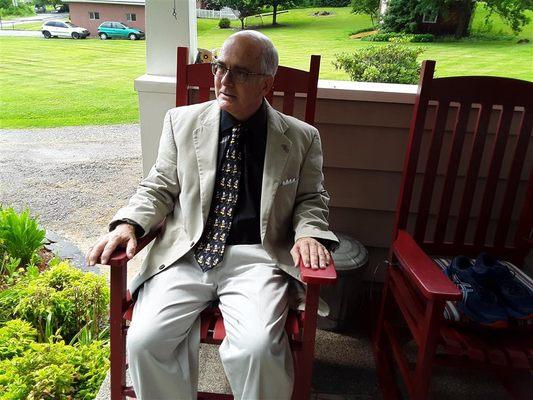 Yep, I liked this photo of me on a former girlfriend's front porch in a coat and tie.