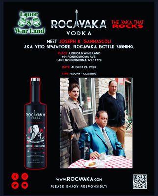 Sopranos Star Vodka Signing Event on 24th august 2023 4:00 pm onwards