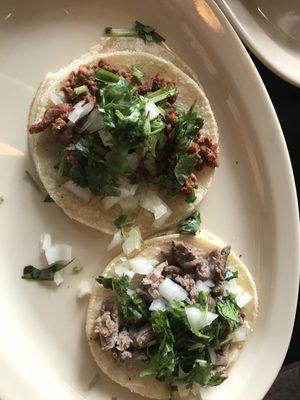 Al pastor and asada tacos.