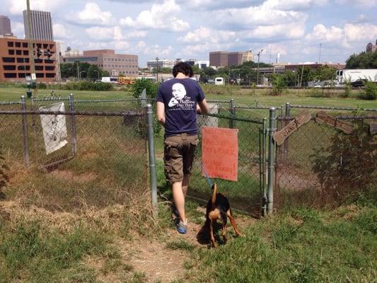 Heading into the smaller section for a short playtime in the hot sun