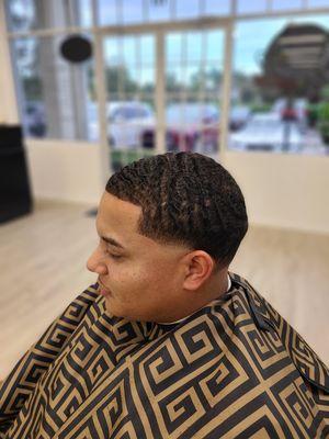 Our barber Pedro showcasing his work. Schedule your next appointment and come check us out.