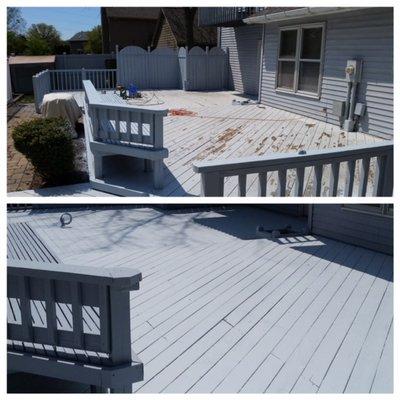 Exterior deck renovation.