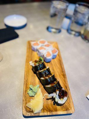 Shrimp Tempura Roll and spicy tuna roll