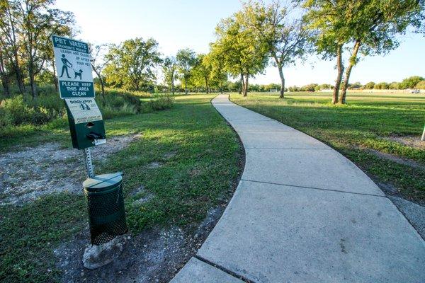 0.5 mile-long sidewalk stretching through park