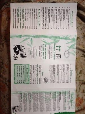 Menu side 1