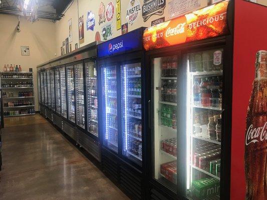 Great selection of Cold Beer, Pepsi and Coke