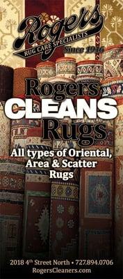 Rogers now cleans all types of rugs!!