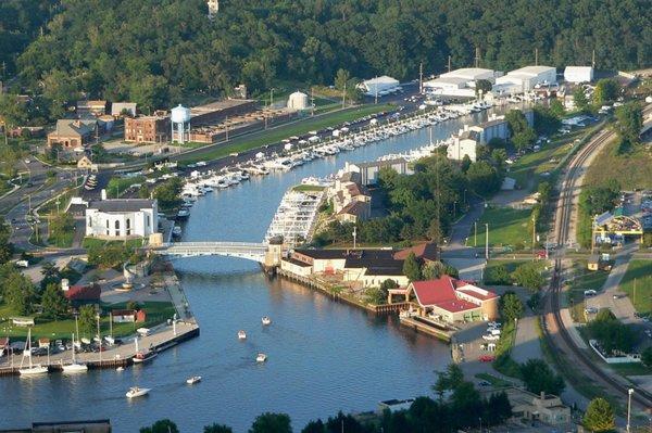 Aerial photo of B & E Marine