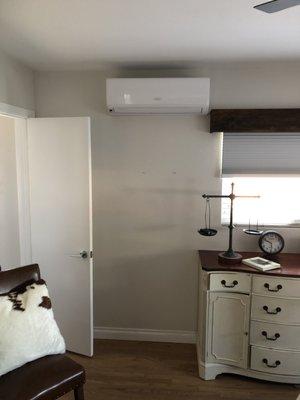 Ductless Split installed in master bedroom