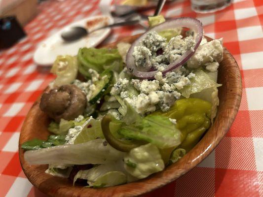 House salad with bleu cheese crumbles