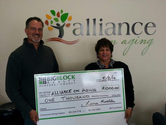 Another donation from 2014.  Alliance on Aging... such a great cause!