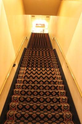 This was the stairway leading the the somewhat hidden, cozy movie theater.