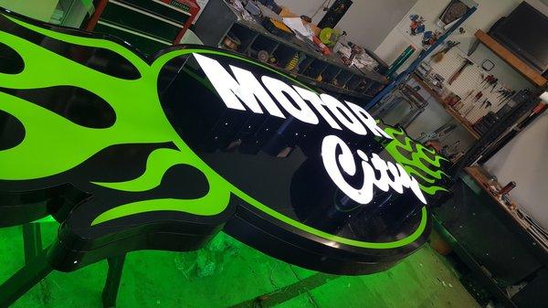 Awesome Hybrid sign fabricated by our awesome team here at Pure Signs.