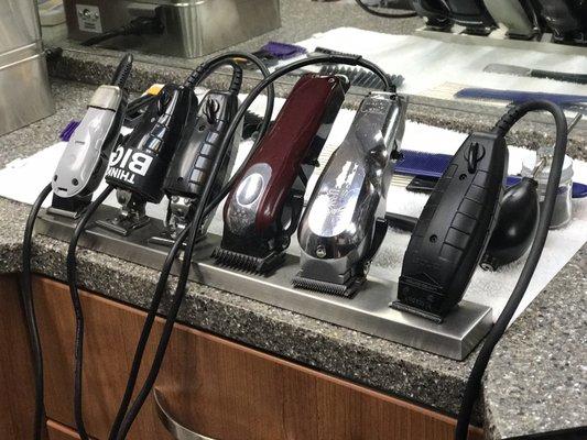 Various brands of clippers and trimmers