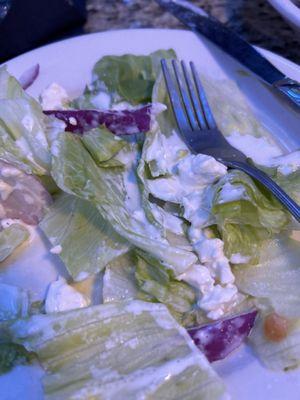 Salad with blue cheese dressing