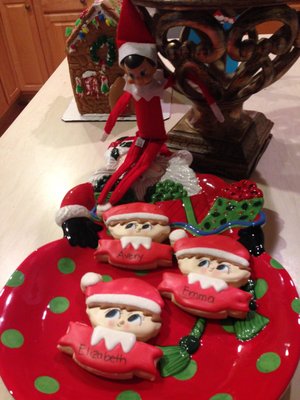 Personalized "Elf on the Shelf" sugar cookies