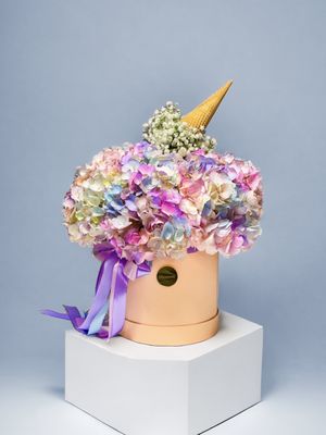 Colourful Flowers shaped as ice cream cone