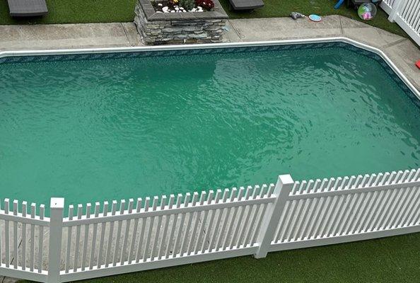 Color of pool from 17 days ago. Same color today.