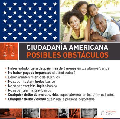 Si usted aplica para la ciudadanía americana tenga en cuenta esta información, consulte con un abogado. 718 505 8506